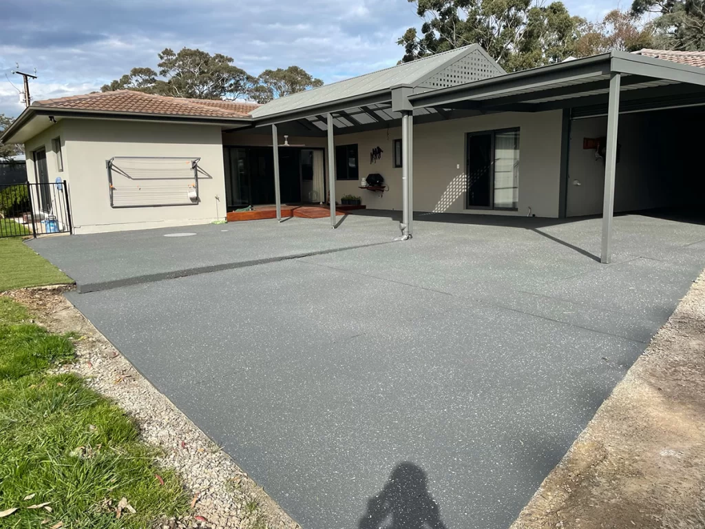 Patio area with newly resurfaced concrete, providing a fresh and clean look - EcoCrete Adelaide